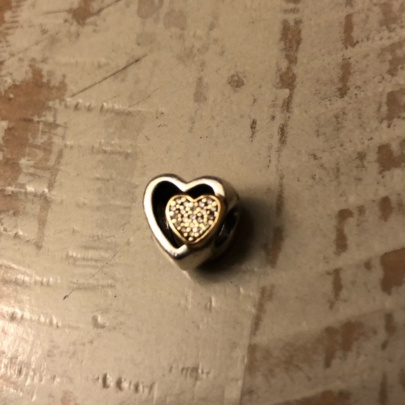Pandora Gold and Silver hearts charm. - Picture 4 of 6